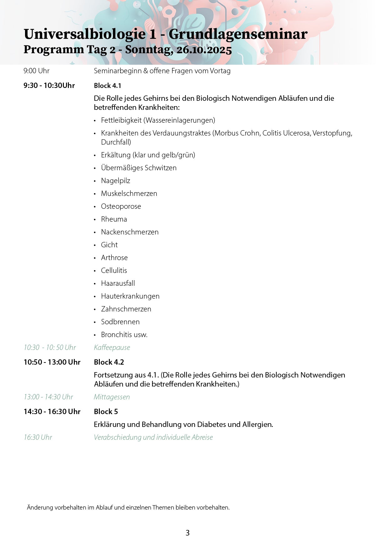 Universalbiologie - Grundlagenseminar