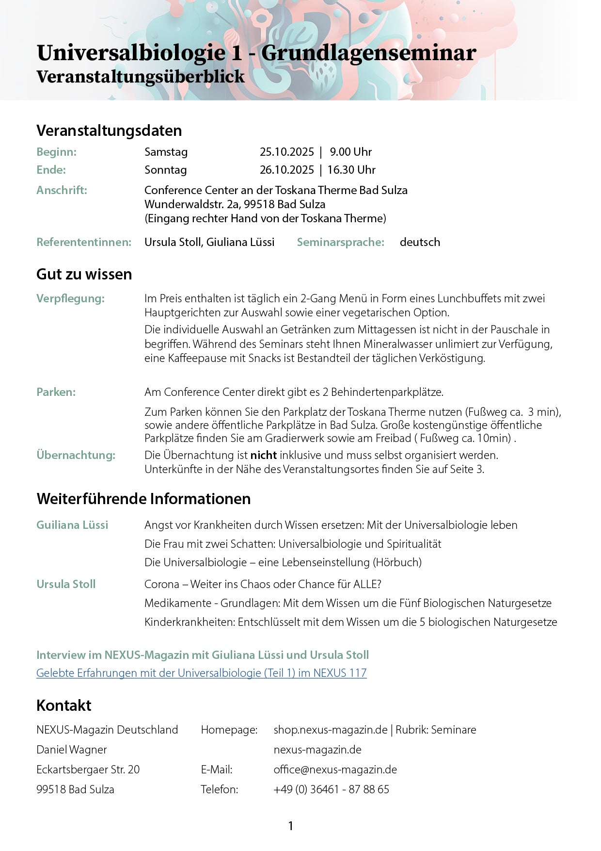 Universalbiologie - Grundlagenseminar