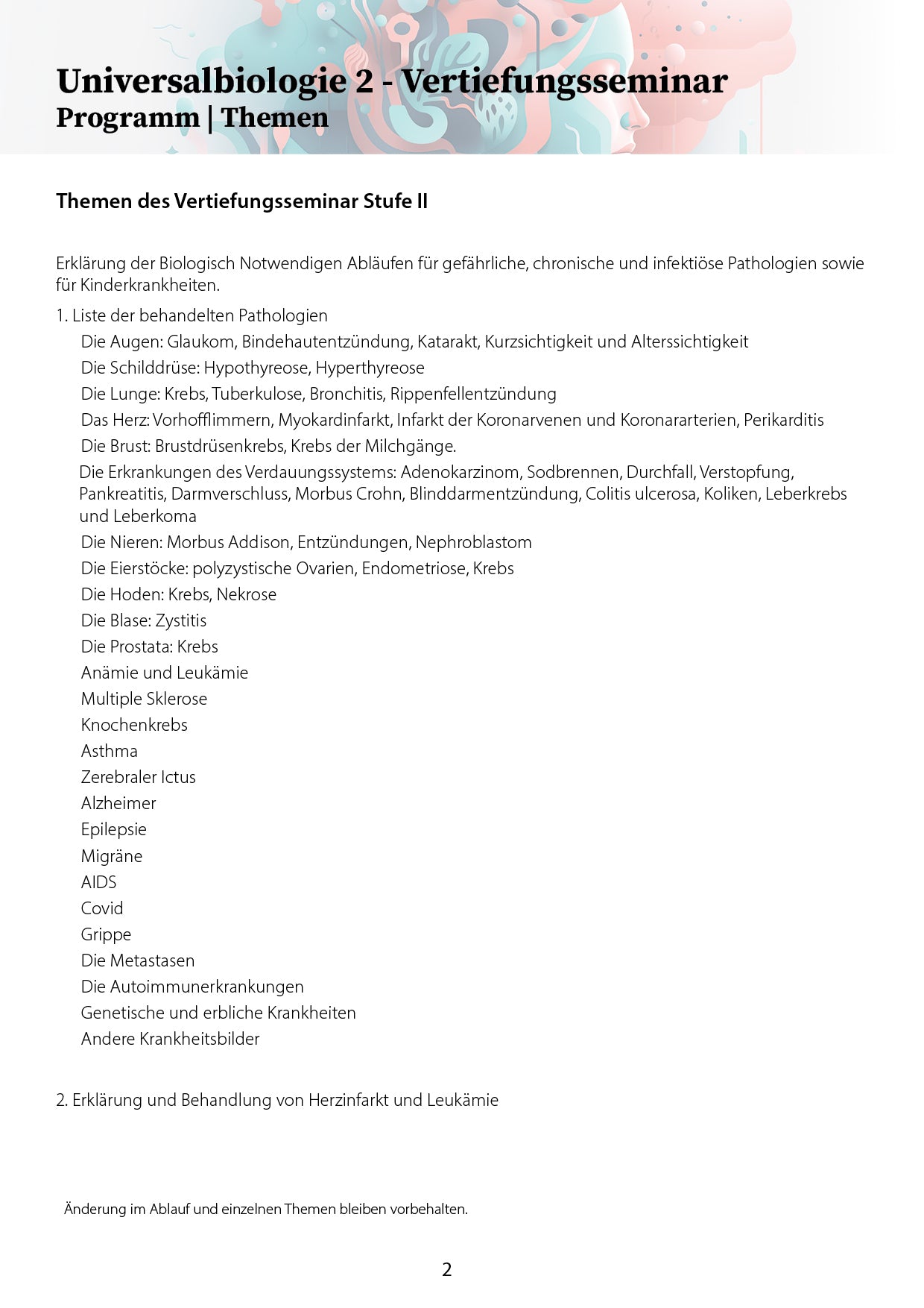 Universalbiologie - Vertiefungsseminar