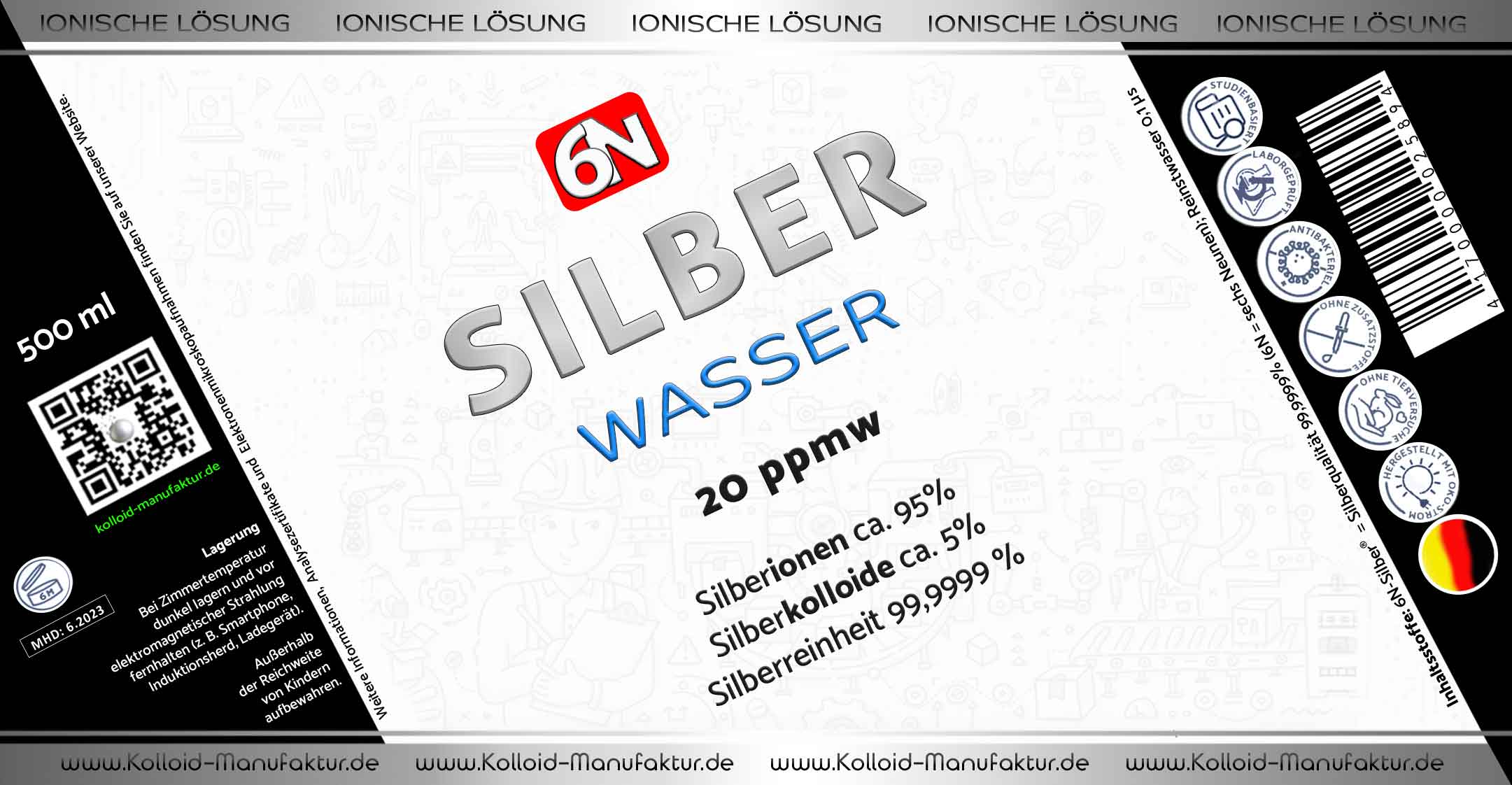 6N Silber® ionisches Silberwasser